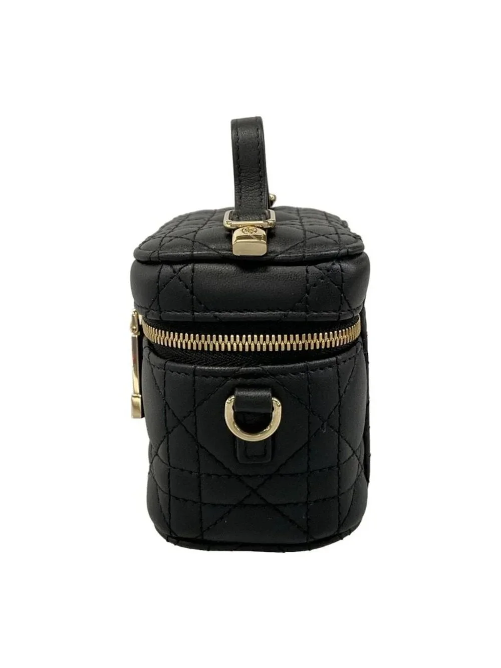 Dior Vanity Cannage Stitch Black Mini Bag Leather